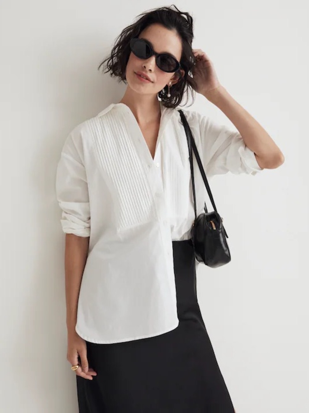 Madewell Poplin Oversized Tuxedo Shirt Sz Small